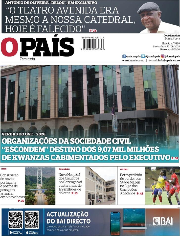 Capa O Pa�s (Angola) - 2026-01-30