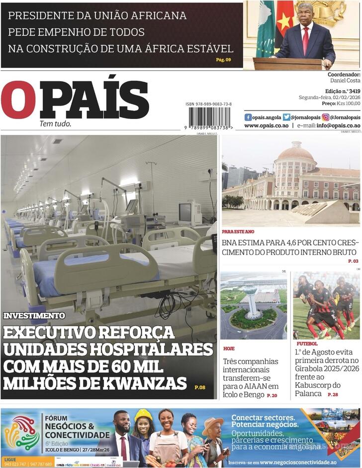 Capa O Pa�s (Angola) - 2026-02-02