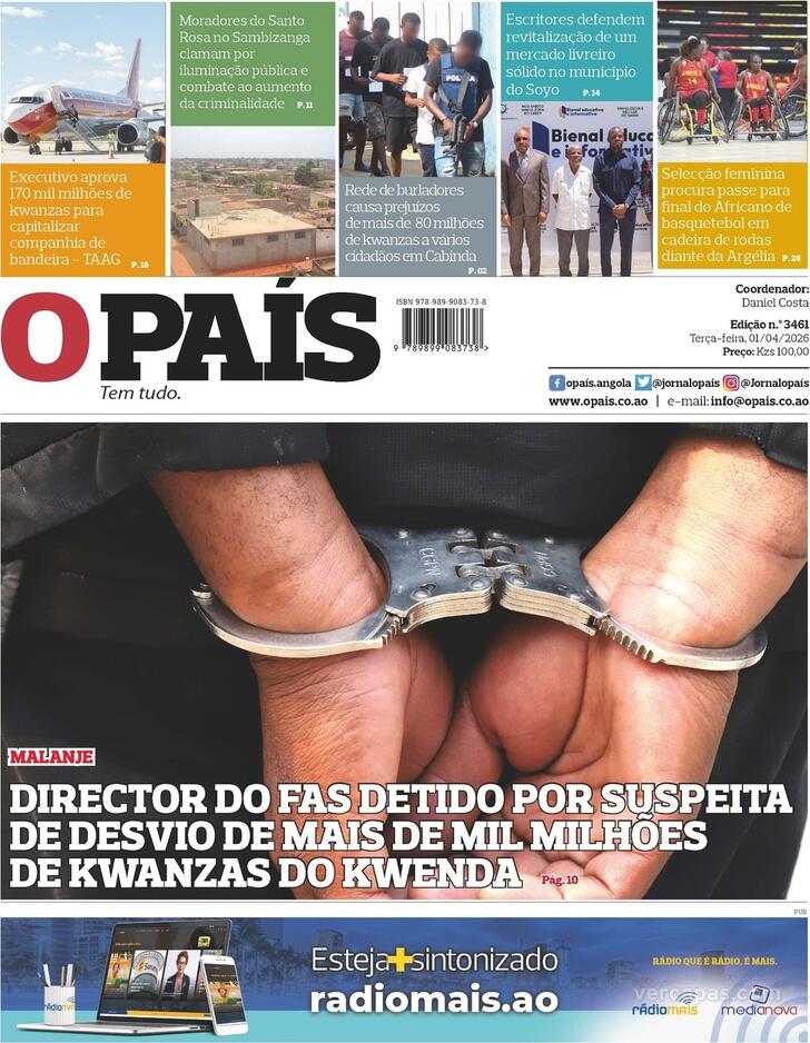 Capa O Pa�s (Angola) - 2026-04-01