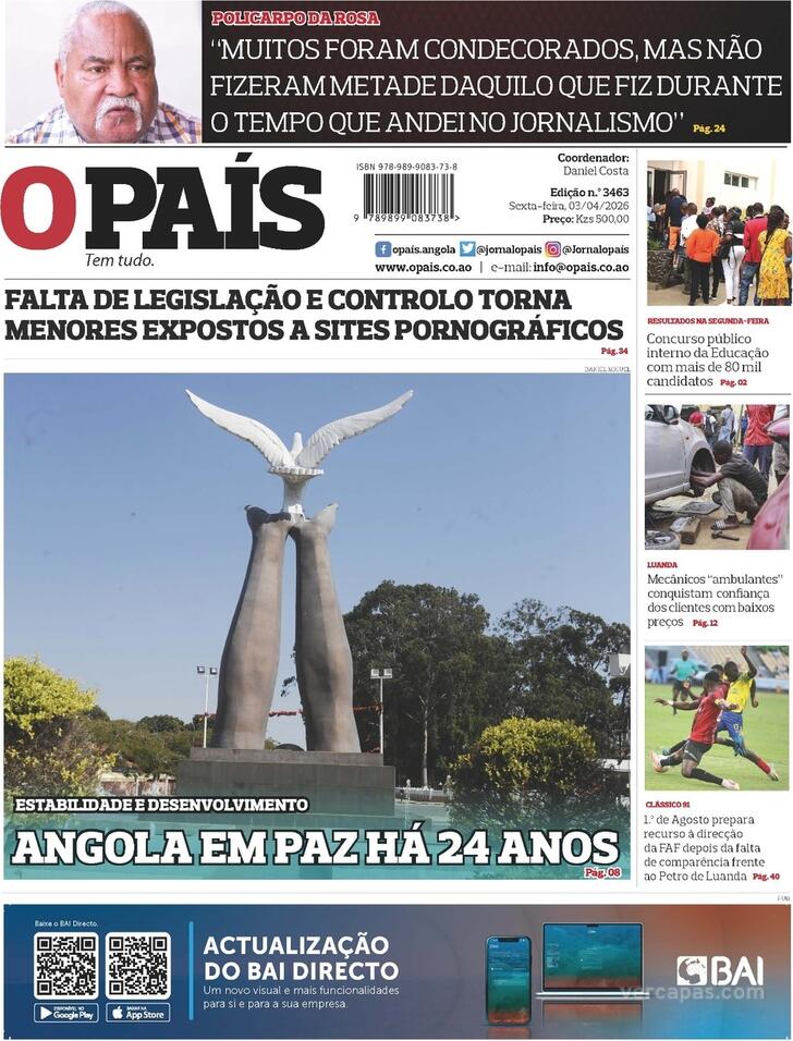 Capa O Pa�s (Angola) - 2026-04-03