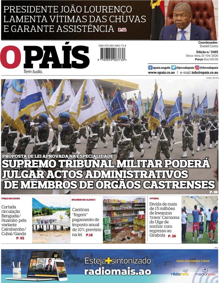 Capa O Pa�s (Angola) - 2026-04-07