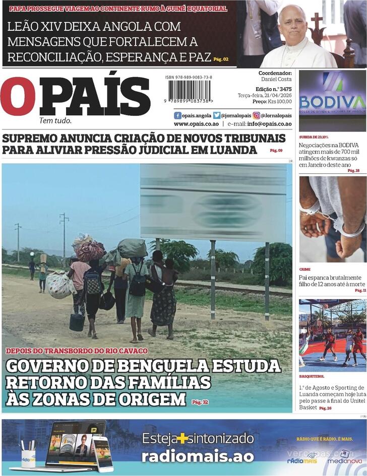 Capa O Pa�s (Angola) - 2026-04-21