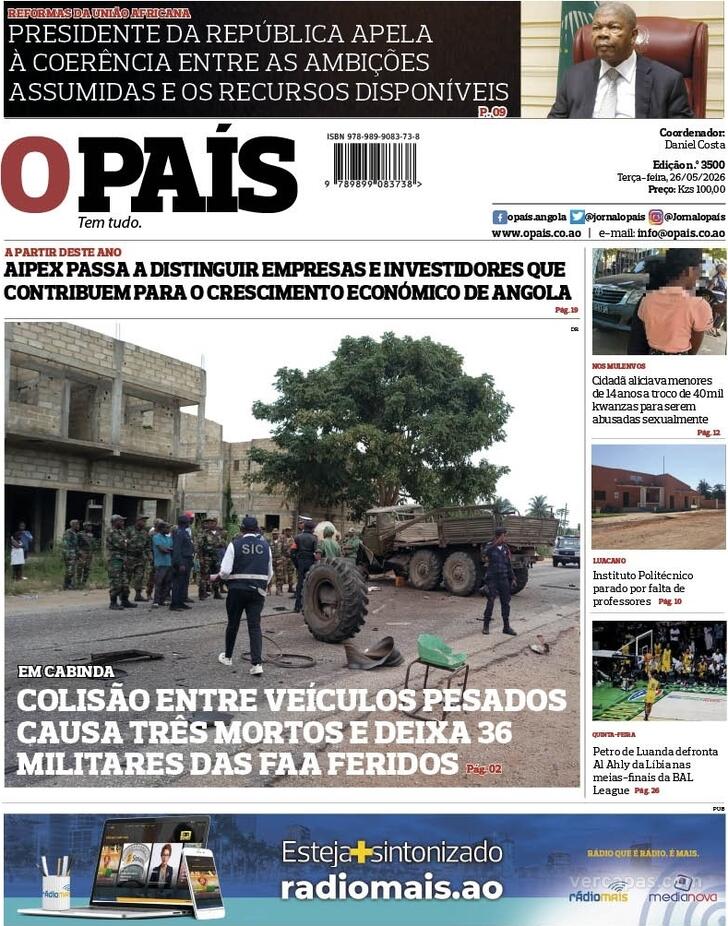 Capa O Pa�s (Angola) - 2026-05-26
