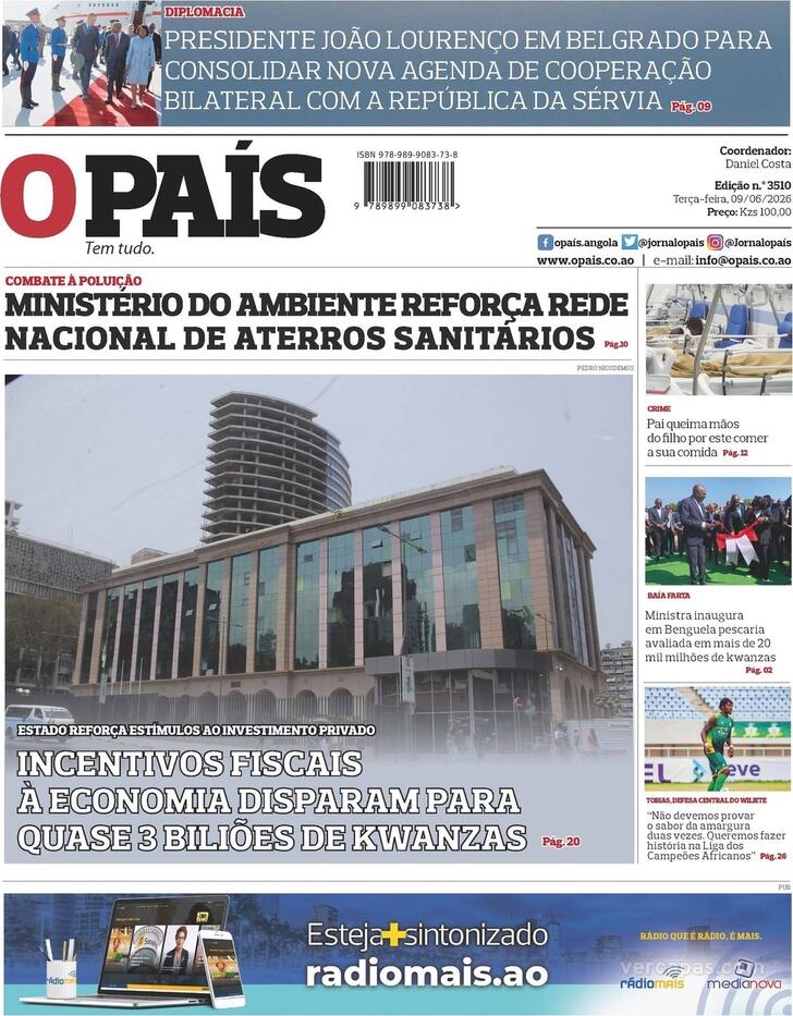 Capa O Pa�s (Angola) - 2026-06-09