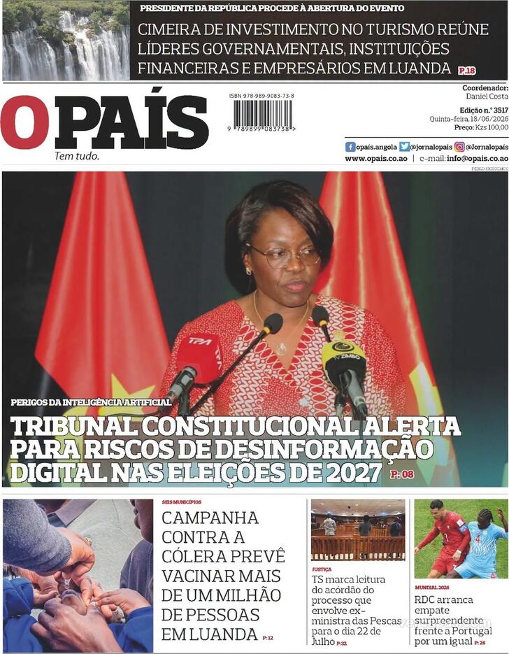 Capa O Pa�s (Angola) - 2026-06-18