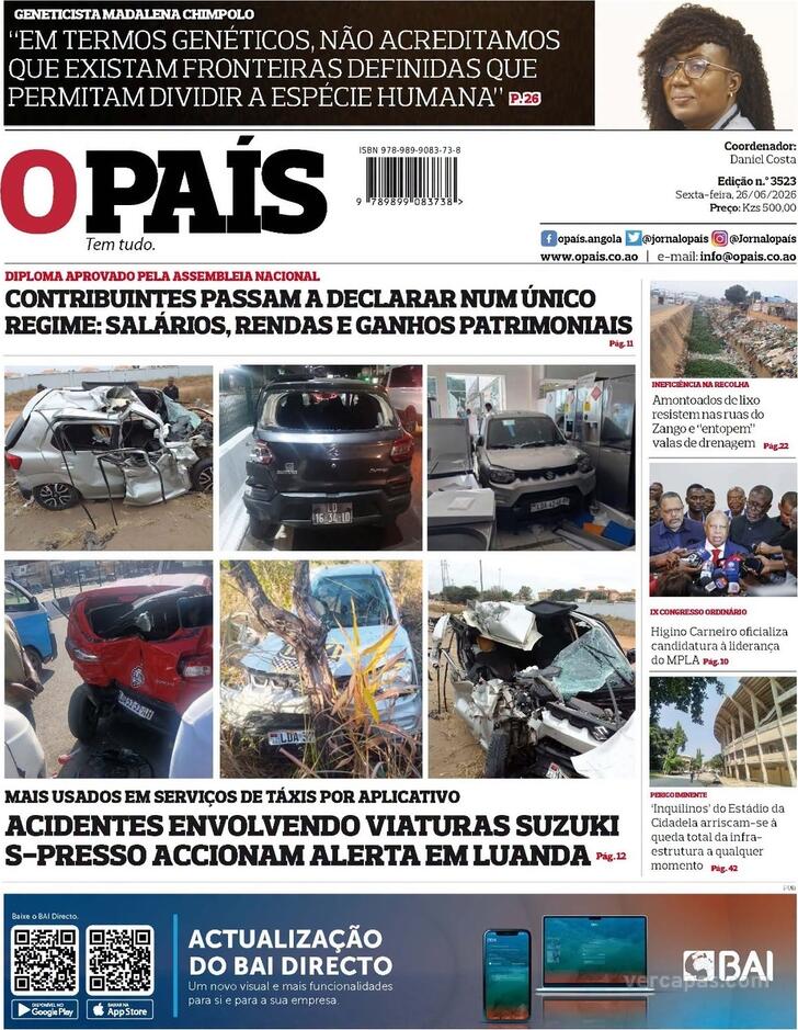 Capa O Pa�s (Angola) - 2026-06-26