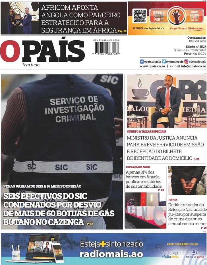 Capa O Pa�s (Angola) - 2026-07-02