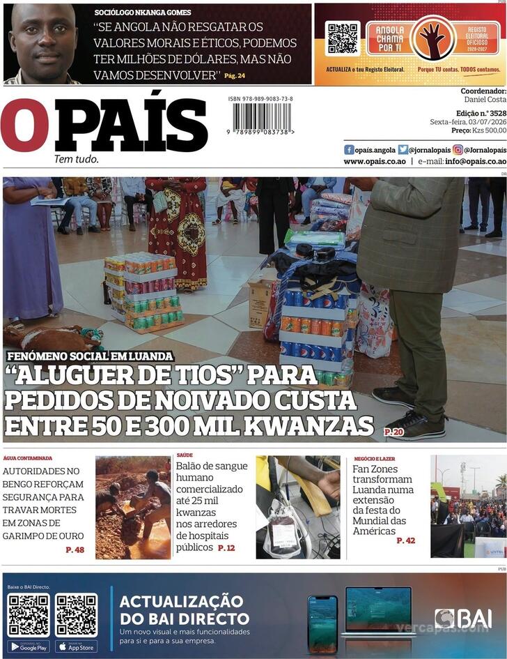 Capa O Pa�s (Angola) - 2026-07-03
