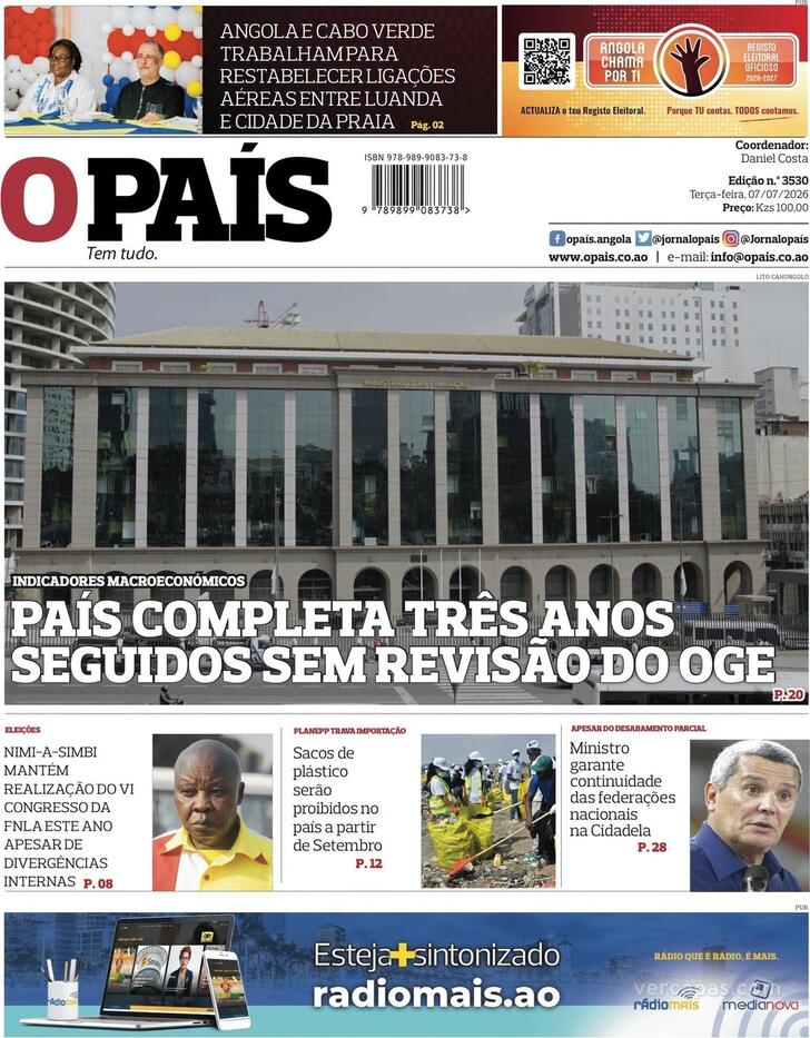 Capa O Pa�s (Angola) - 2026-07-07