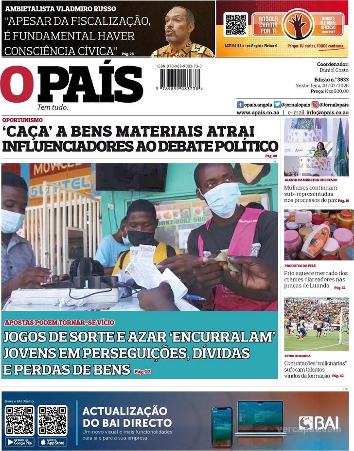 Capa O Pa�s (Angola) - 2026-07-10
