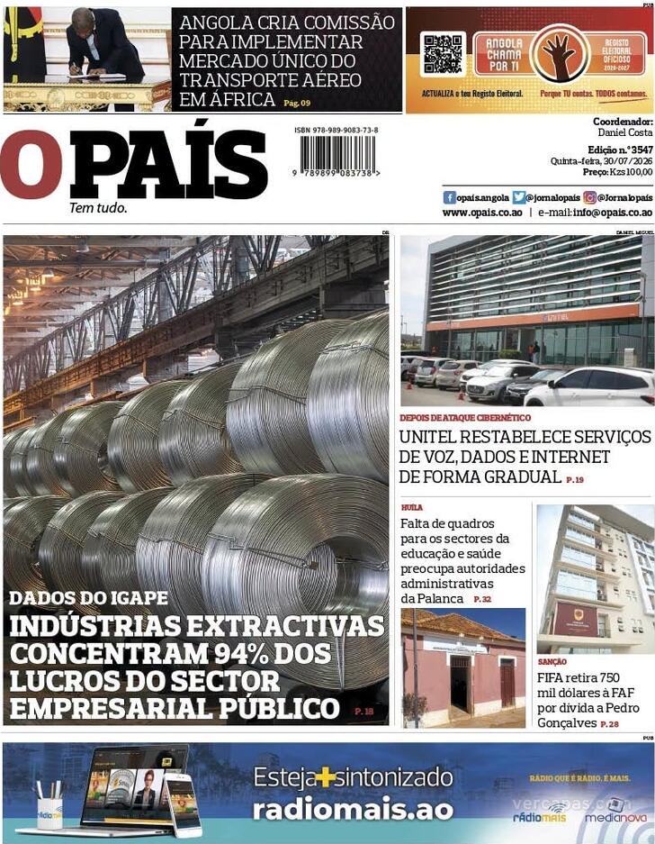 Capa O Pa�s (Angola) - 2026-07-30