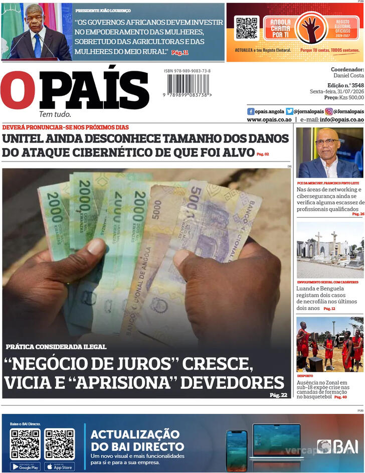Capa O Pa�s (Angola) - 2026-07-31