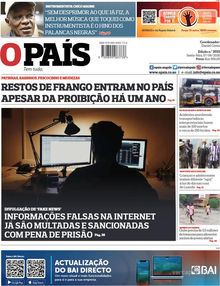 Capa O Pa�s (Angola) - 2026-08-07