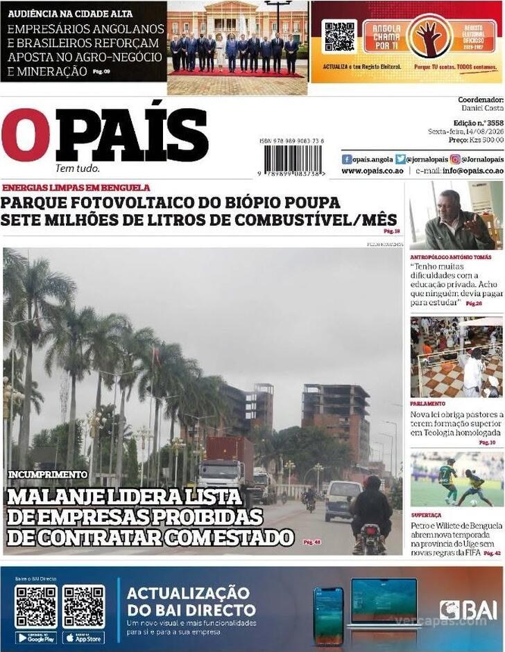 Capa O Pa�s (Angola) - 2026-08-14