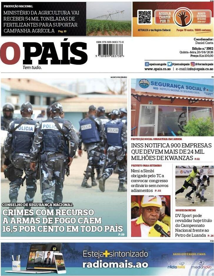 Capa O Pa�s (Angola) - 2026-08-20