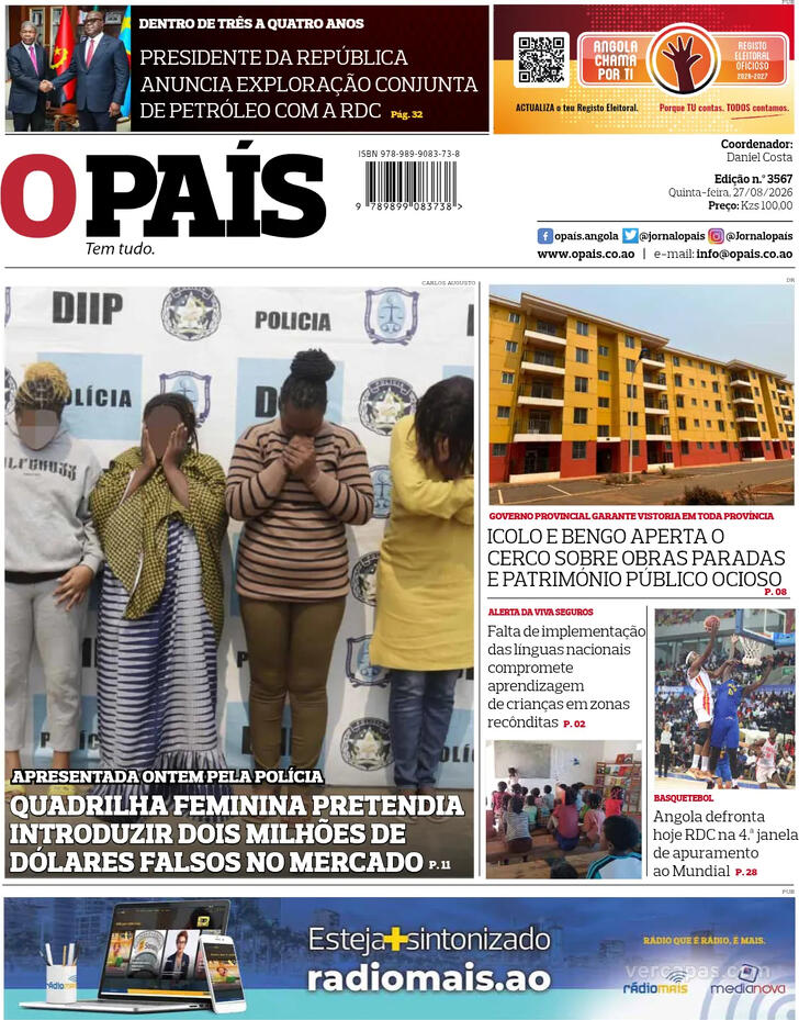 Capa O Pa�s (Angola) - 2026-08-27