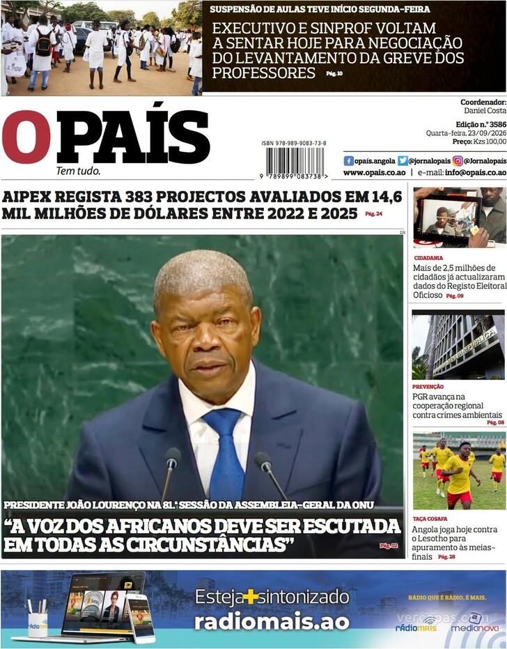 Capa O Pa�s (Angola) - 2026-09-23
