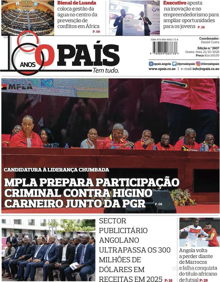 Capa O Pa�s (Angola) - 2026-10-22