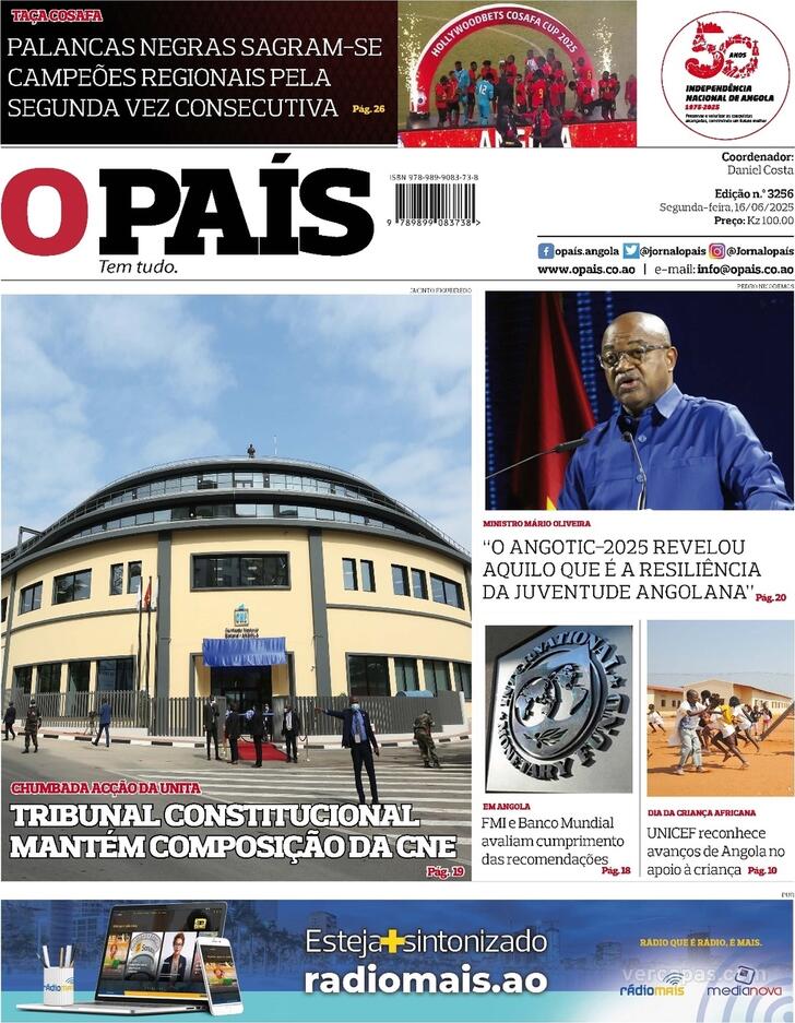 Capa O Pas (Angola) - 2025-06-16