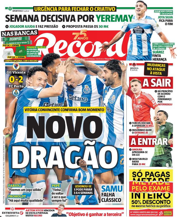 Capa Record - 2025-08-19
