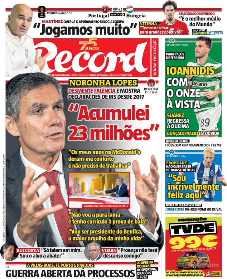 Capa Record - 2025-10-14