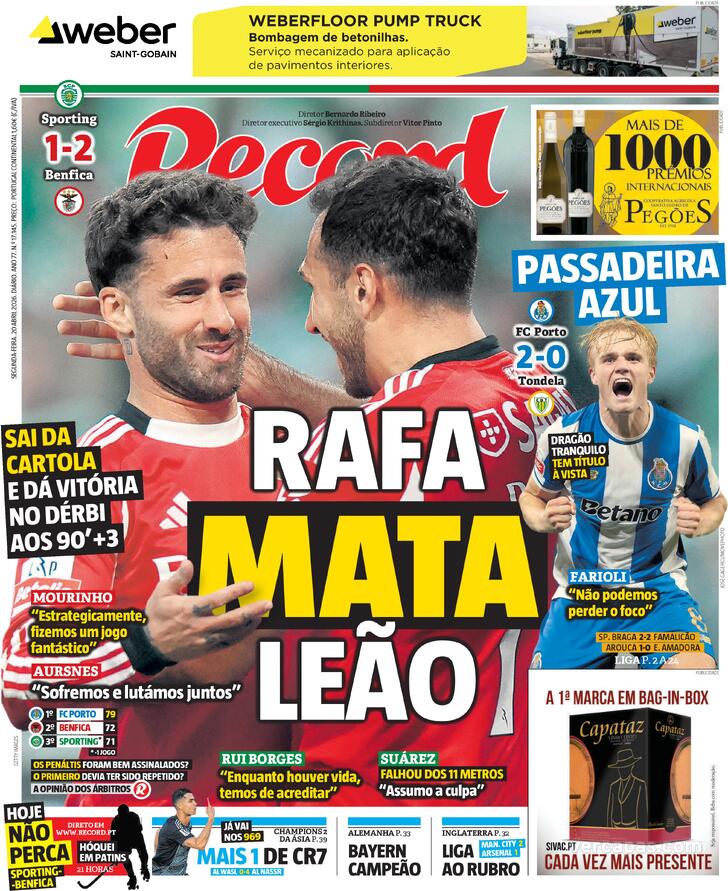 Capa Jornal Record - 2026-04-20