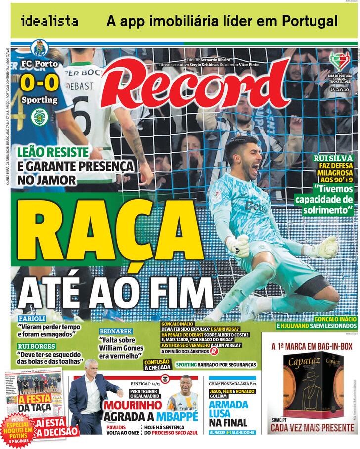 Capa Jornal Record - 2026-04-23