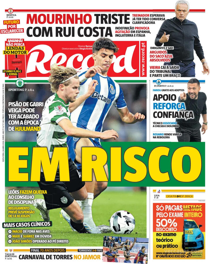 Capa Jornal Record - 2026-04-24