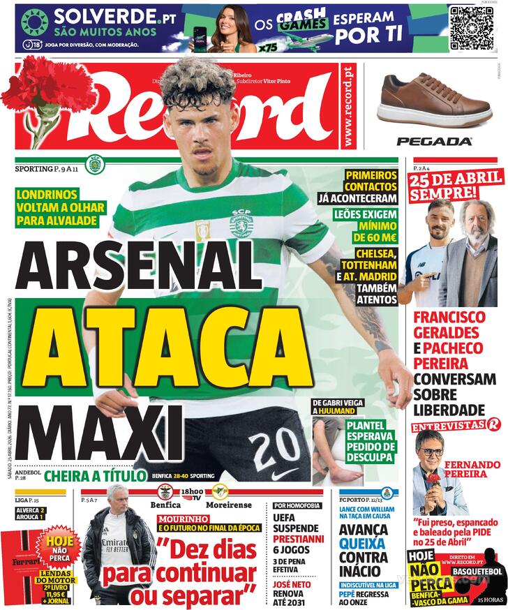 Capa Jornal Record - 2026-04-25