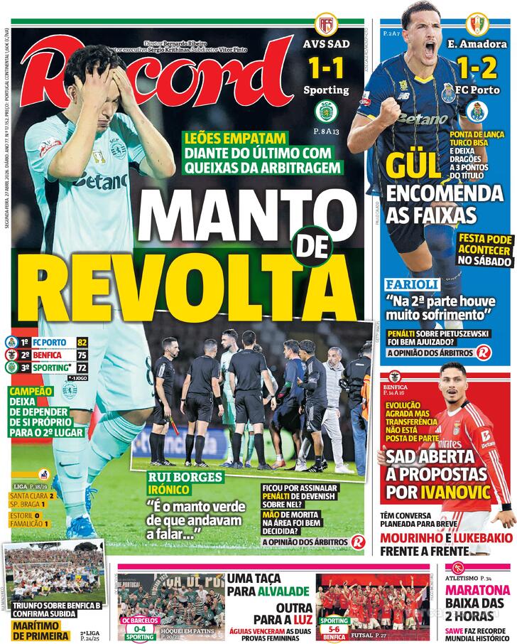 Capa Jornal Record - 2026-04-27