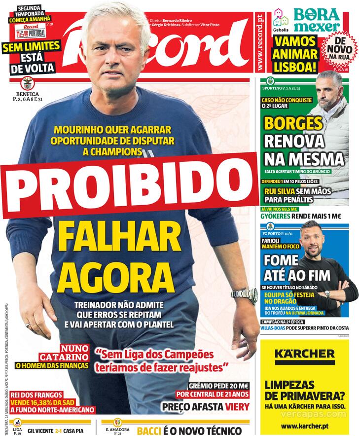 Capa Jornal Record - 2026-04-28