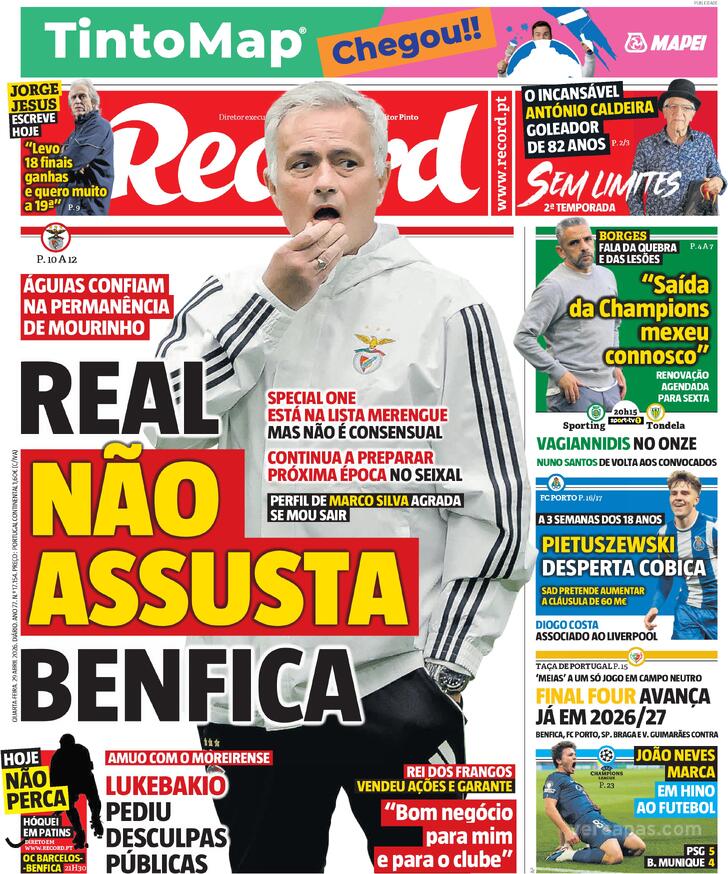 Capa Jornal Record - 2026-04-29