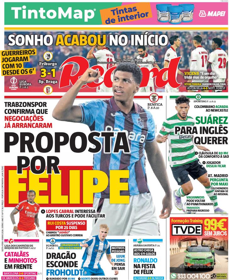 Capa Jornal Record - 2026-05-08