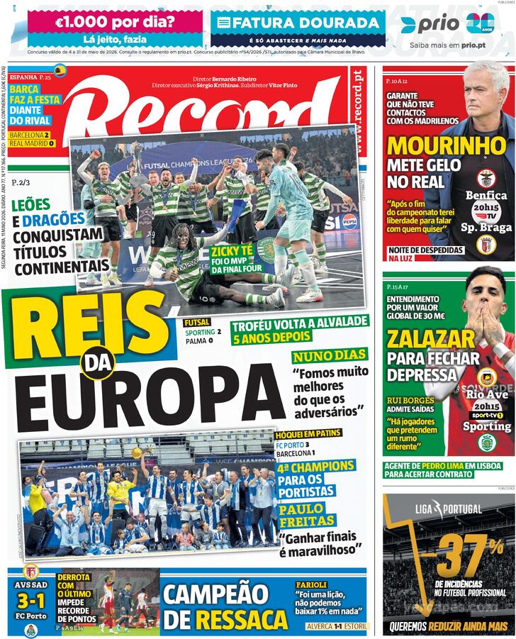 Capa Jornal Record - 2026-05-11
