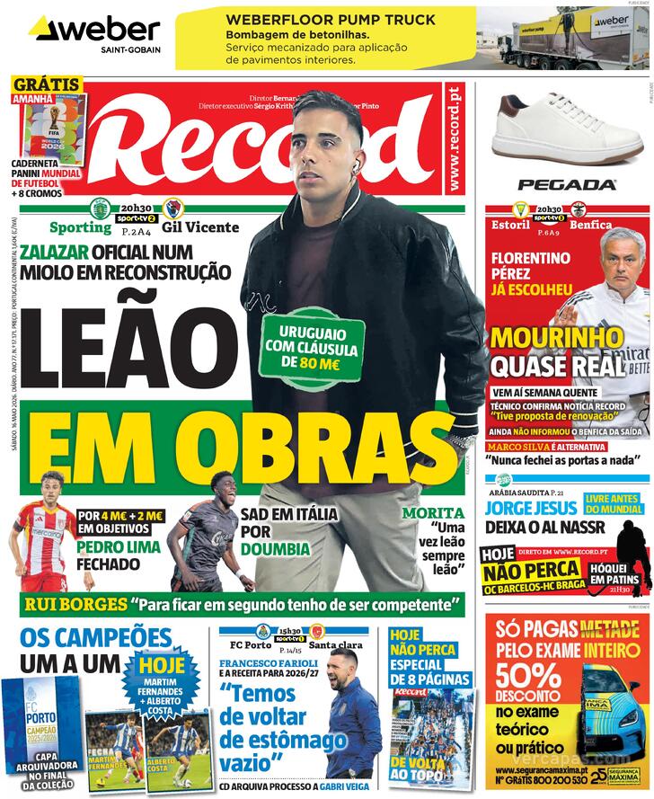 Capa Jornal Record - 2026-05-17