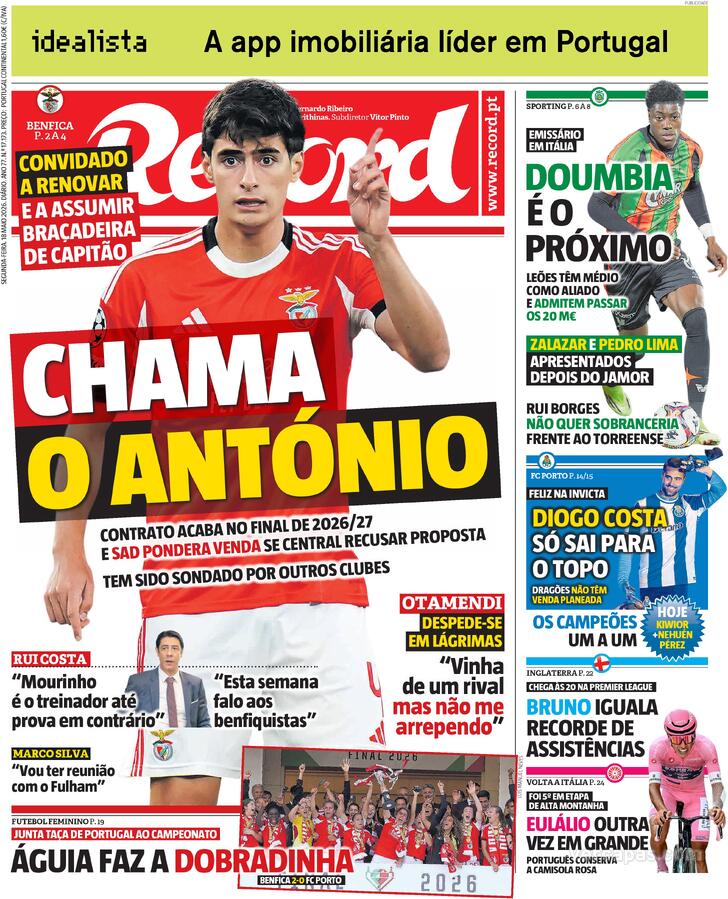 Capa Jornal Record - 2026-05-18