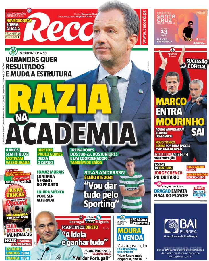 Capa Jornal Record - 2026-06-10