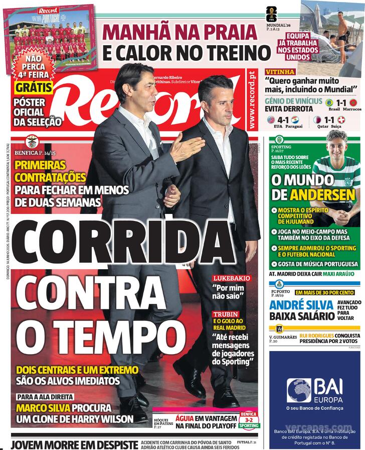 Capa Jornal Record - 2026-06-14