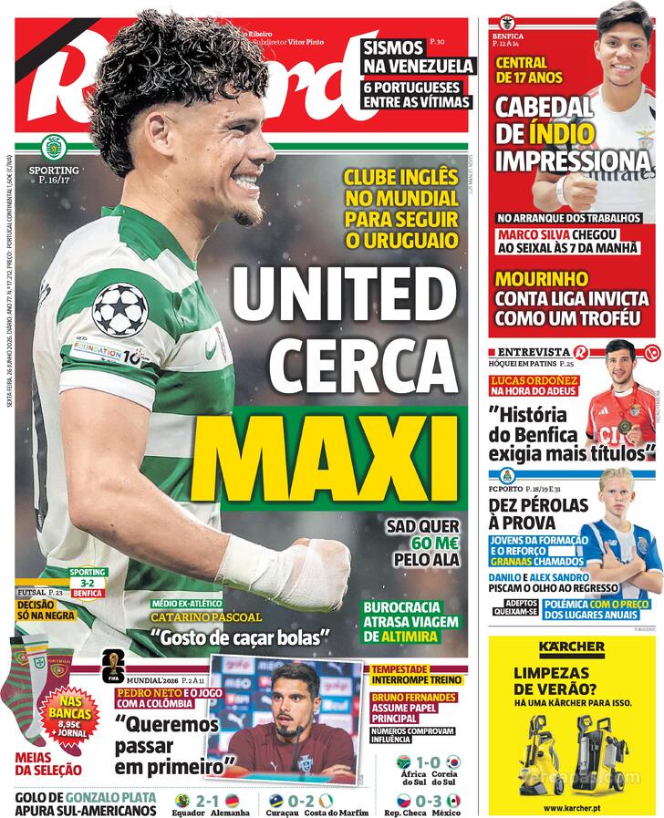 Capa Jornal Record - 2026-06-26