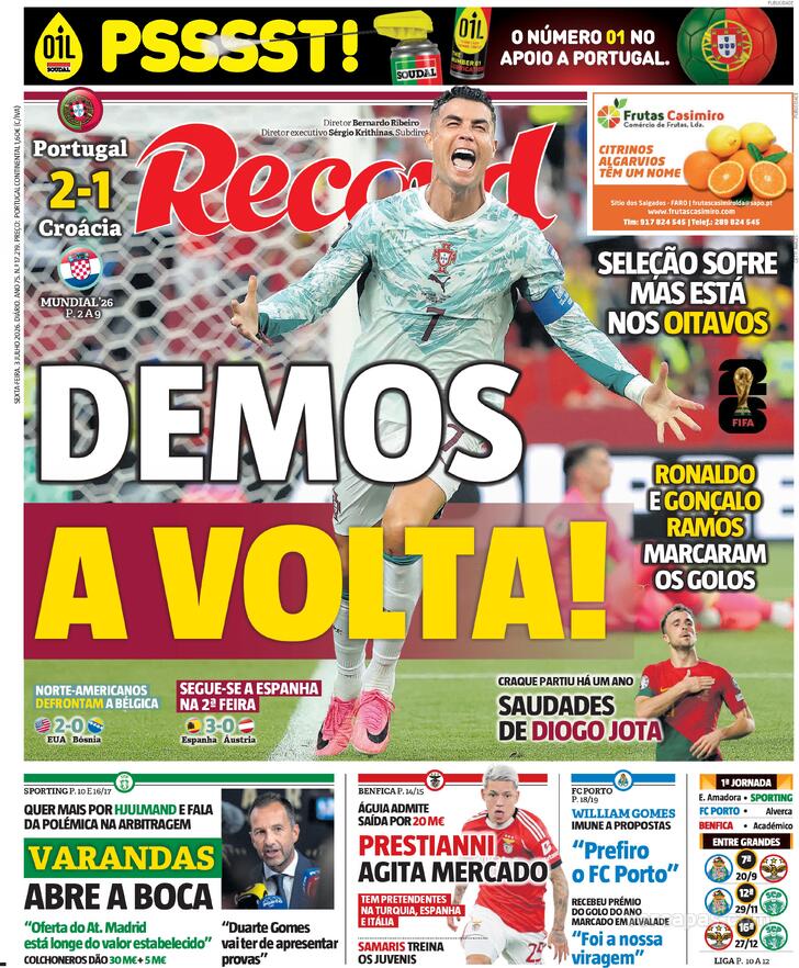 Capa Jornal Record - 2026-07-03