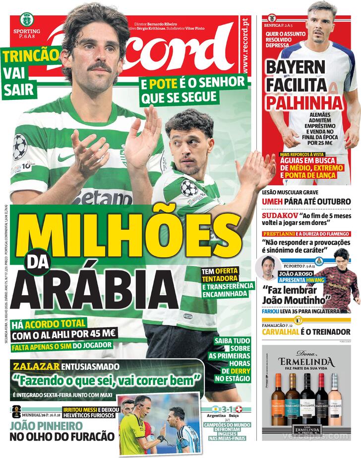 Capa Jornal Record - 2026-07-13