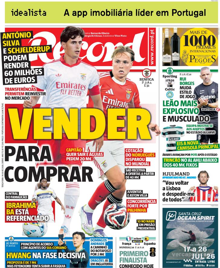 Capa Jornal Record - 2026-07-14