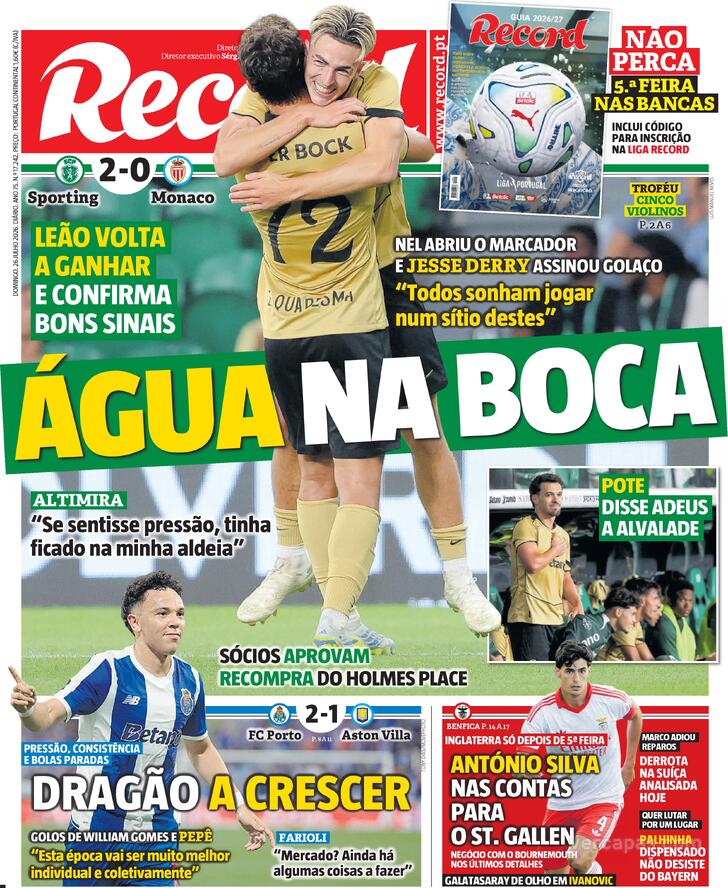 Capa Jornal Record - 2026-07-26