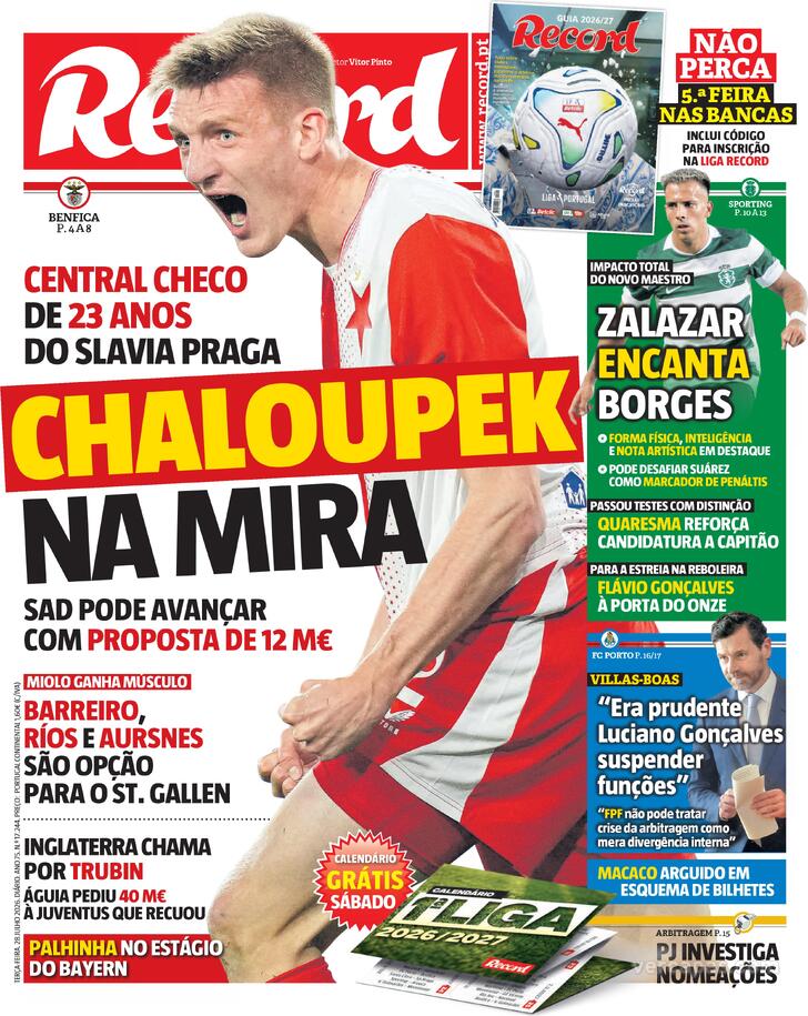 Capa Jornal Record - 2026-07-28