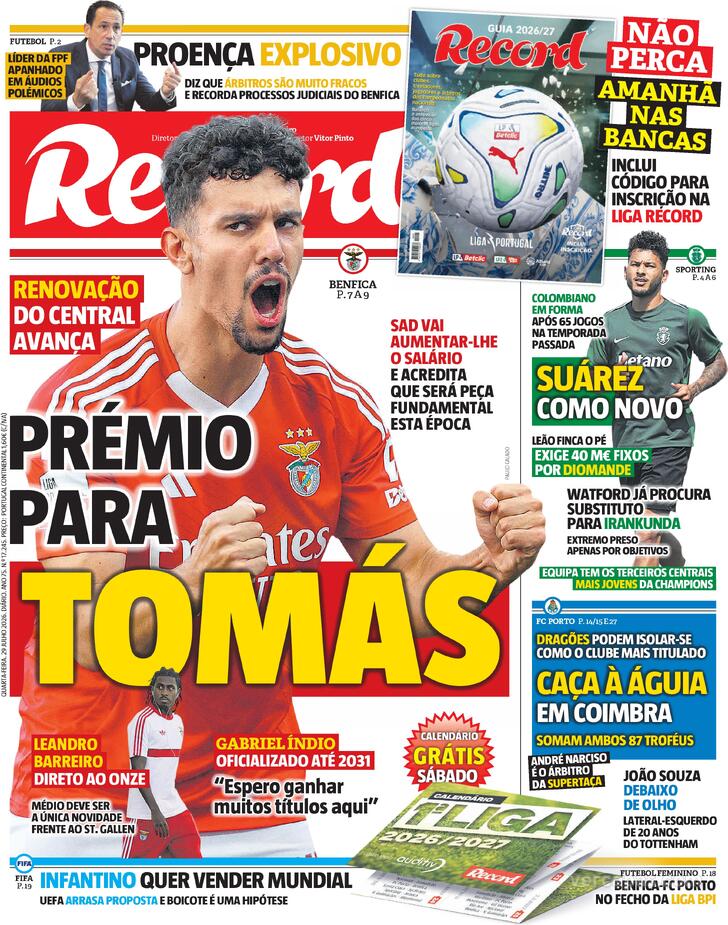 Capa Jornal Record - 2026-07-29