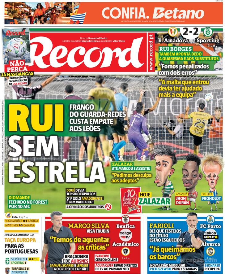 Capa Jornal Record - 2026-08-09