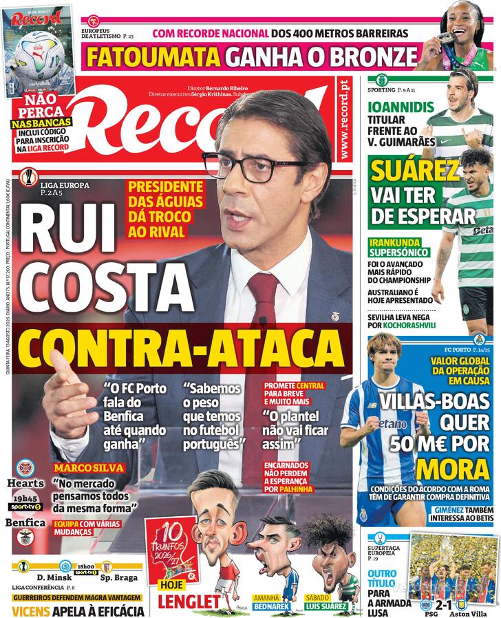 Capa Jornal Record - 2026-08-13