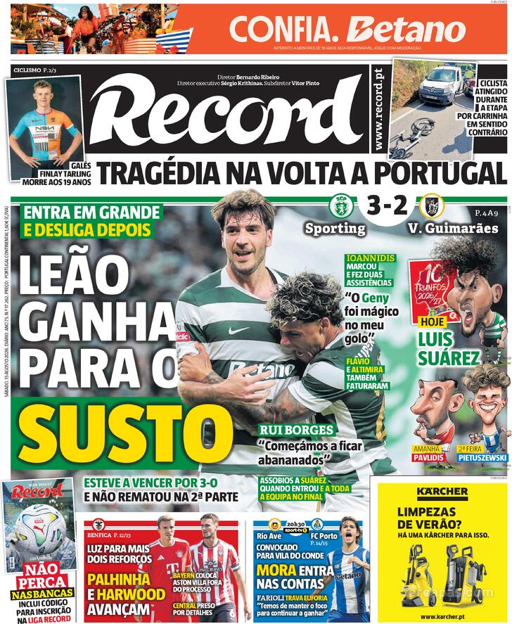 Capa Jornal Record - 2026-08-15