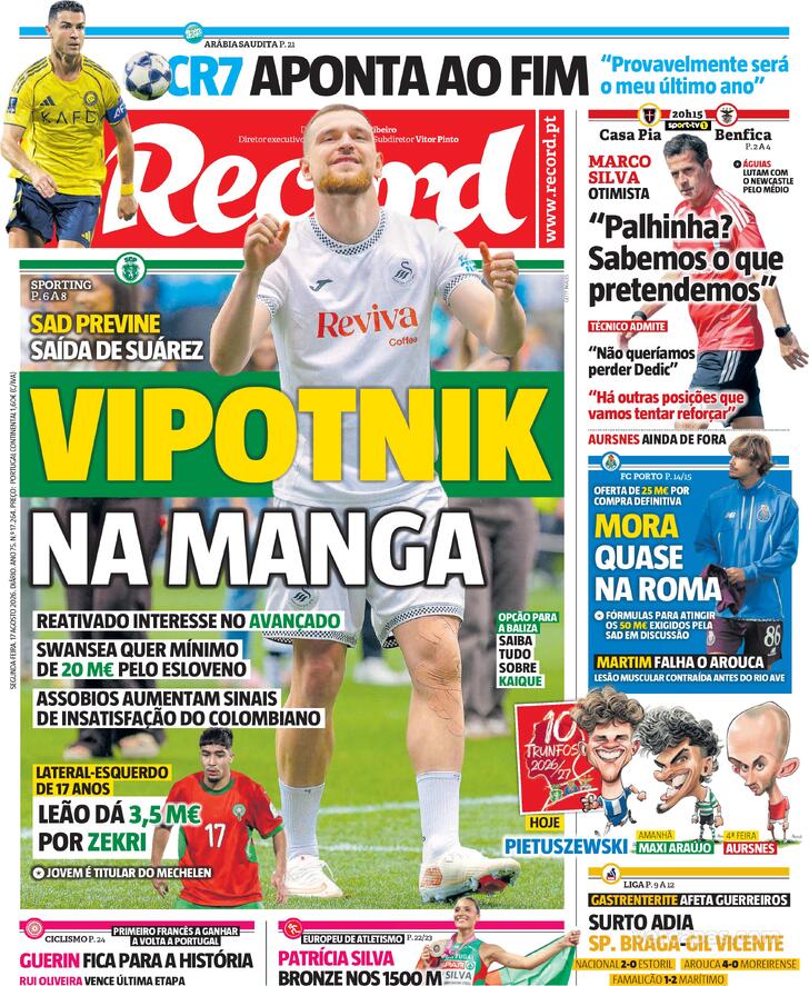 Capa Jornal Record - 2026-08-17