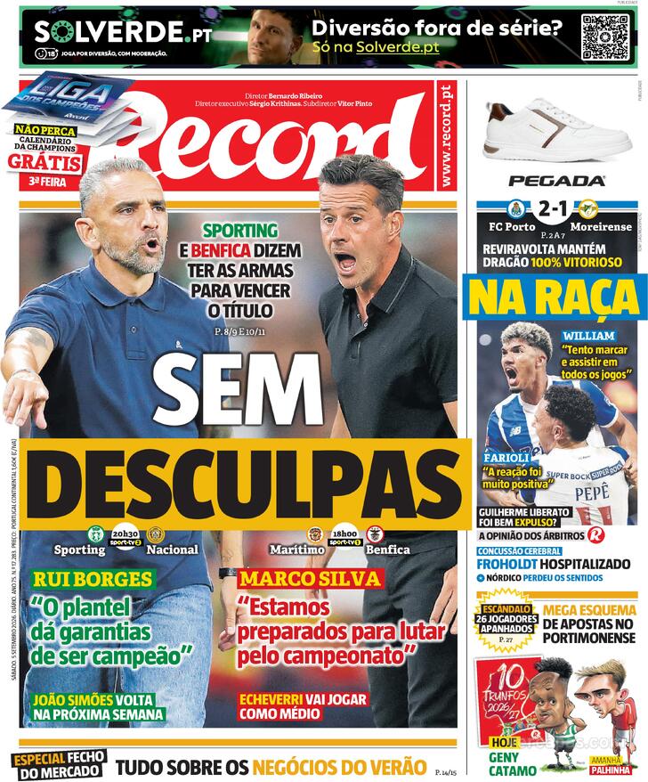 Capa Jornal Record - 2026-09-05